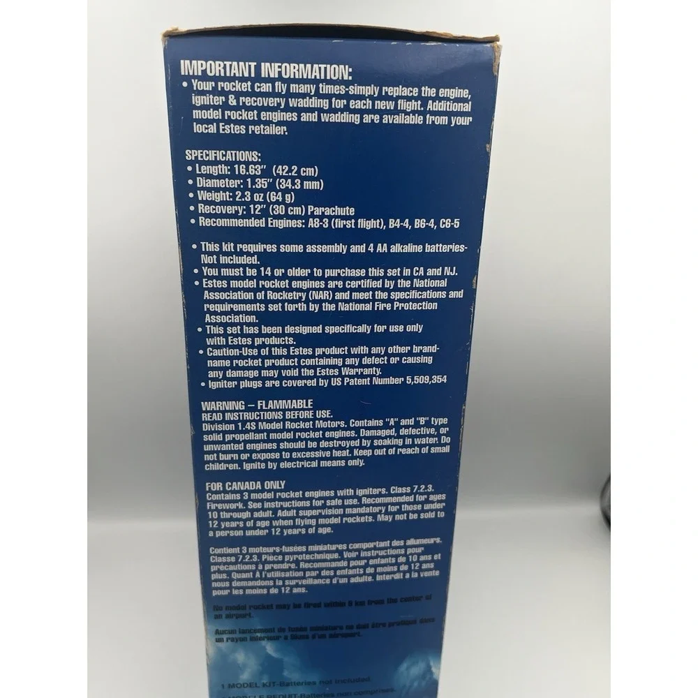 Estes Quicksilver Model Rocket Kit - No Engines Included. Model 36231